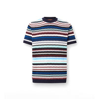 T-shirt in ribbed zigzag cotton knit