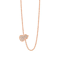 Petite Wulu necklace in 18K rose gold with diamonds