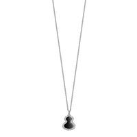 Petite Wulu necklace in 18K white gold with diamonds and onyx