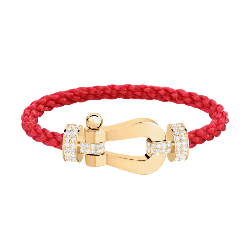 Force 10 XL Bracelet with 18K yellow diamond buckle and red cable