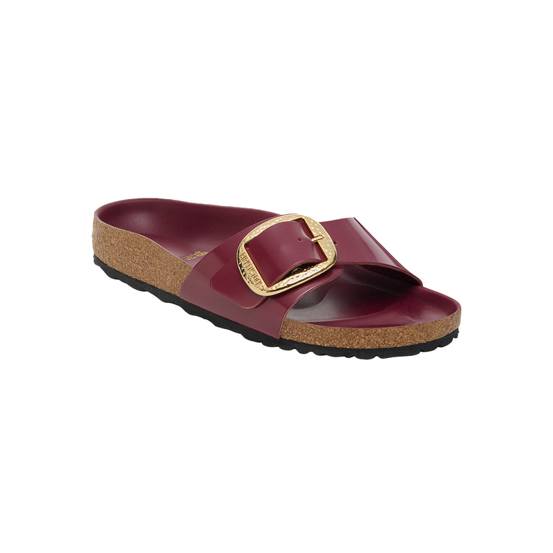 Madrid Big Buckle Natural Leather Patent Zinfandel High Shine