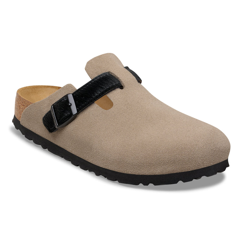 Boston Suede Leather Taupe/Black