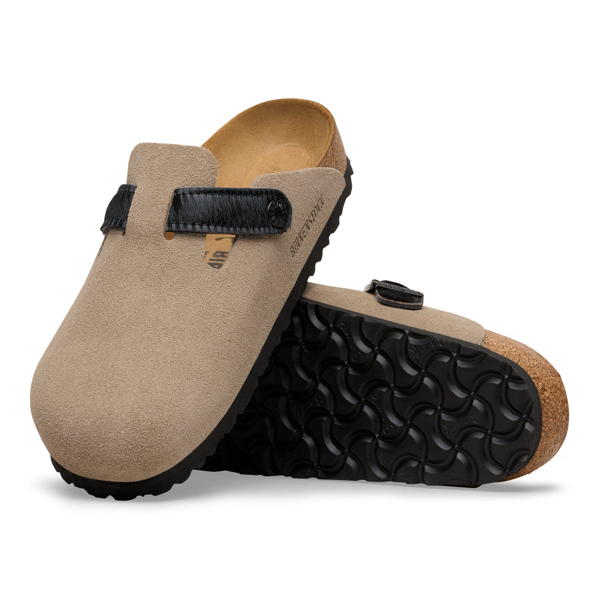 Boston Suede Leather Taupe/Black