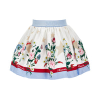 Floral print poplin skirt