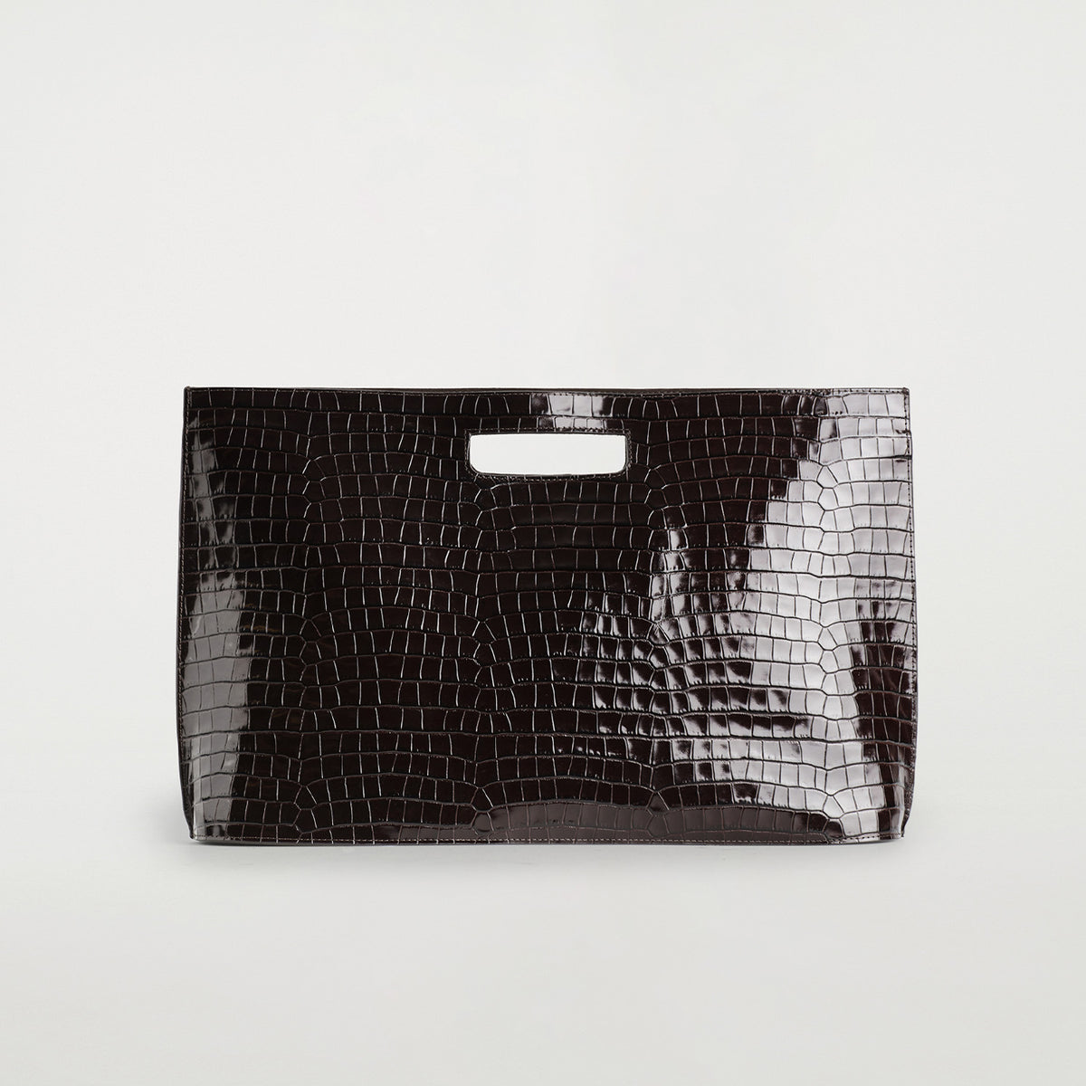 Folio Oversized Bag - Croc-Effect Leather 1296841001