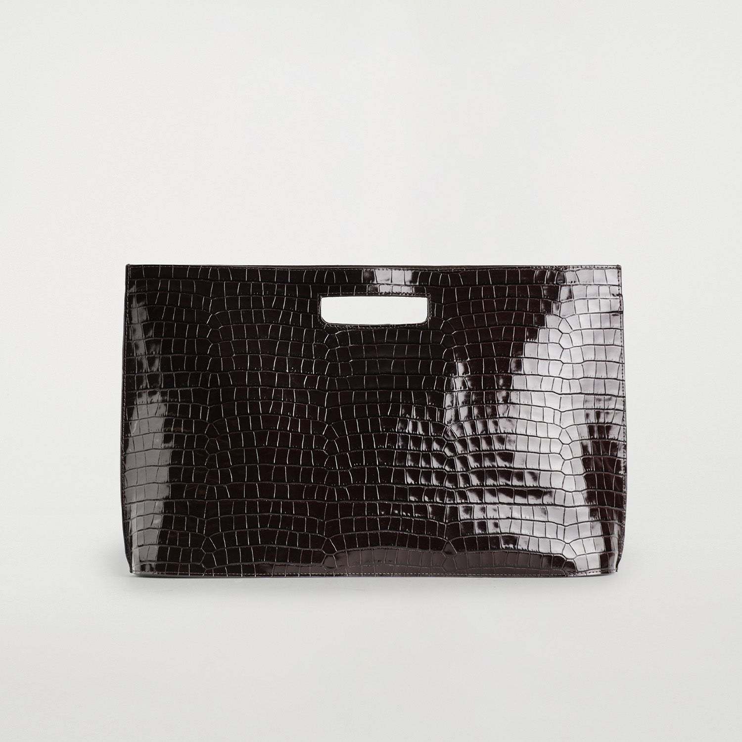 Folio Oversized Bag - Croc-Effect Leather 1296841001