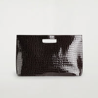 Folio Oversized Bag - Croc-Effect Leather 1296841001