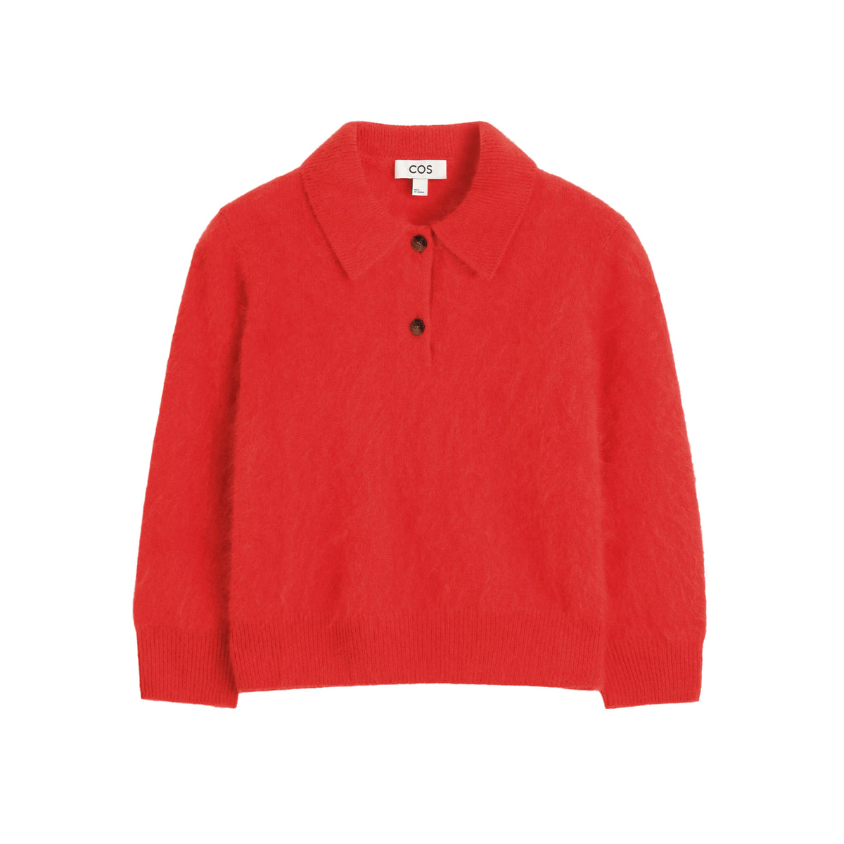 Brushed Merino Wool Polo Jumper