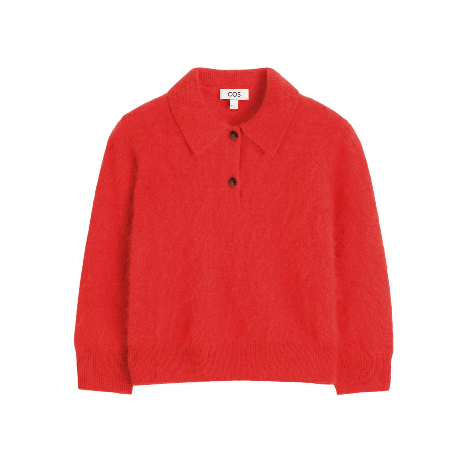 Brushed Merino Wool Polo Jumper