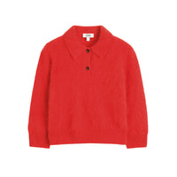 Brushed Merino Wool Polo Jumper