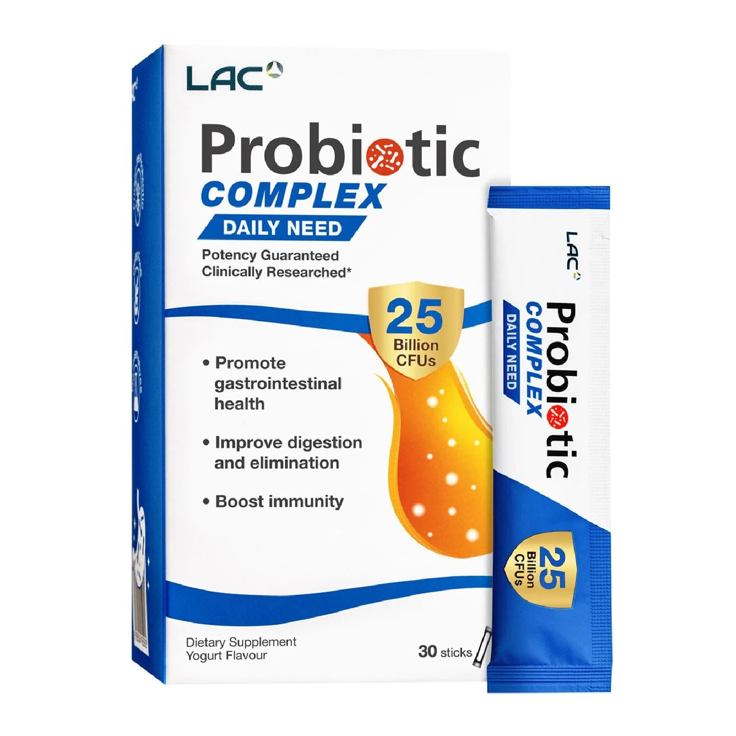 LAC Probiotic Complex 25 Billion CFUs (30 Sticks)