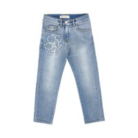 Embroidered five-pocket jeans