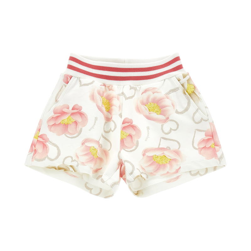 Anemone print fleece shorts