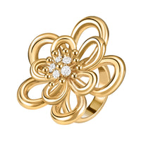 Flowerlace Ring, Yellow Gold, Diamonds, Medium Model
