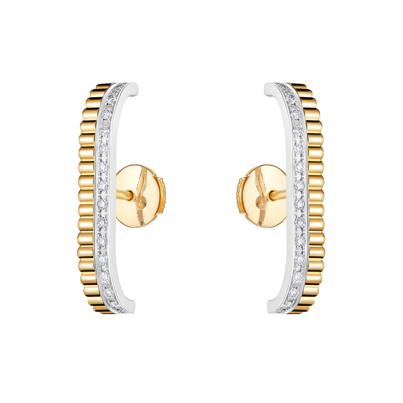 Stud Earrings Quatre Radiant Edition YG WG Diamonds