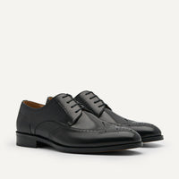 PEDRO Icon Leather Brogue Derby Shoes - Black