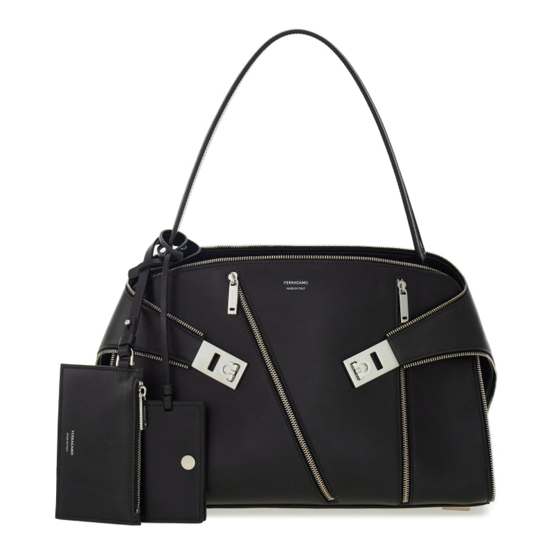 Hug Soft Shoulder Bag Multi-zip (M)