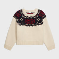 TRIOMPHE CREW NECK SWEATER IN FAIR ISLE WOOL