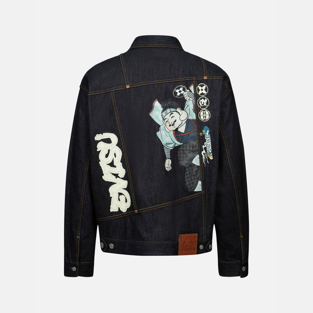 HT, Ninja GH Printed Deconstructive Denim Jacket