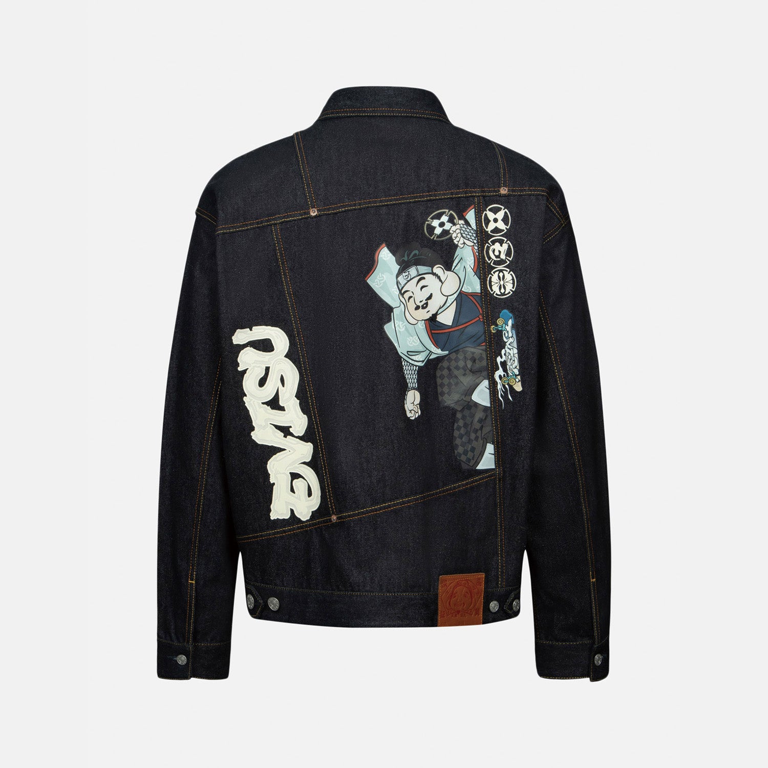 HT, Ninja GH Printed Deconstructive Denim Jacket