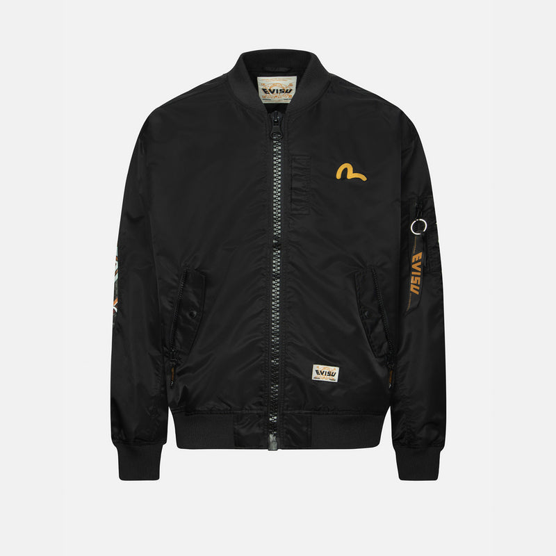 HT, Printed “Virtual Vacation” Daicock Bomber Jacket