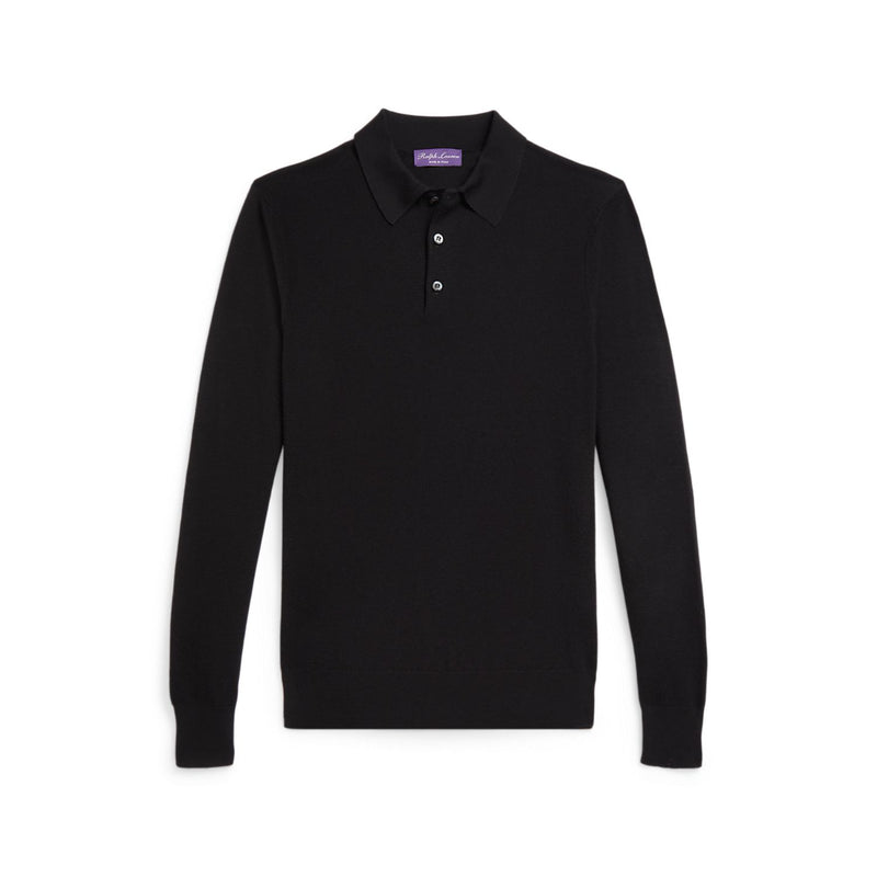 Textured Silk-Cotton Polo-Collar Sweater