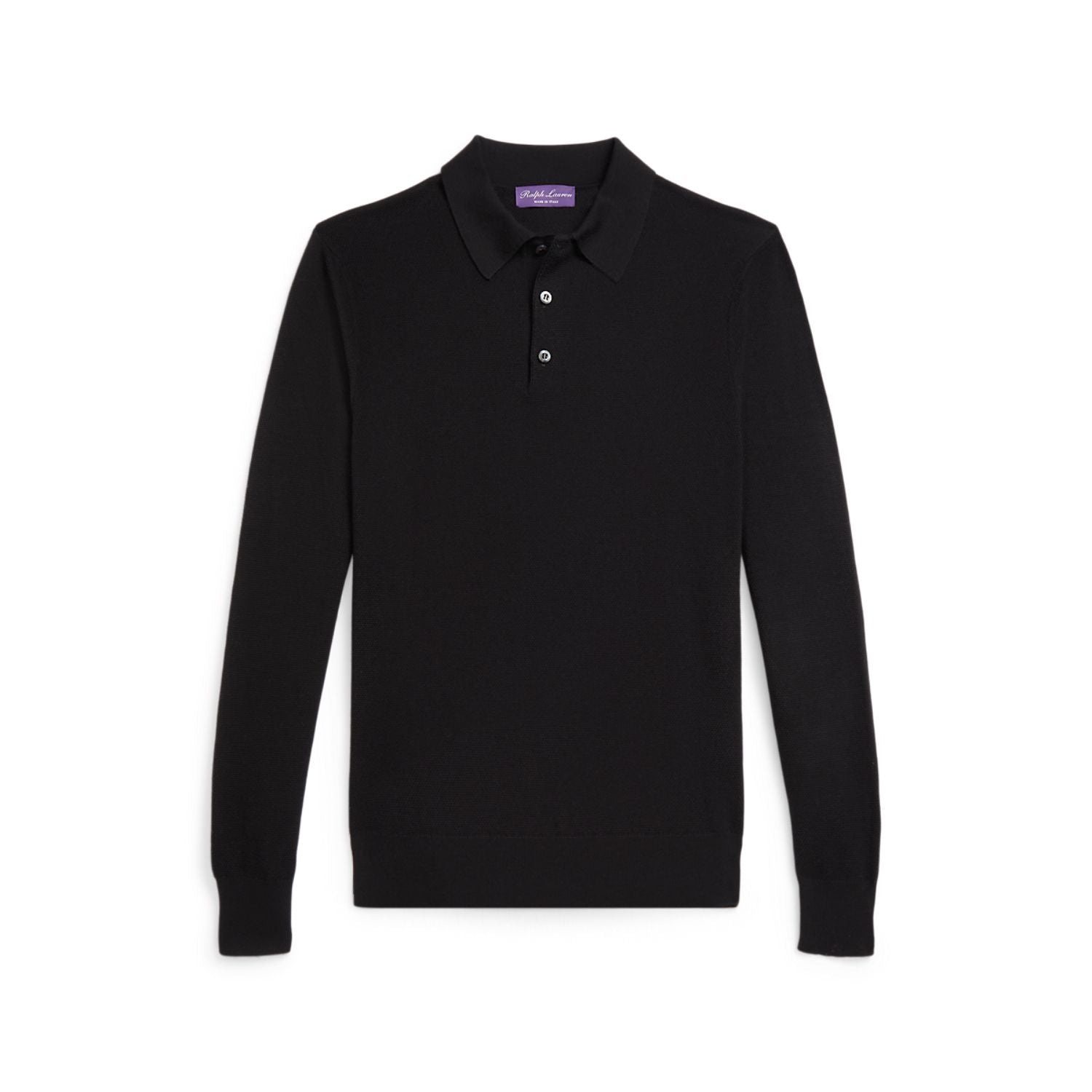 Textured Silk-Cotton Polo-Collar Sweater