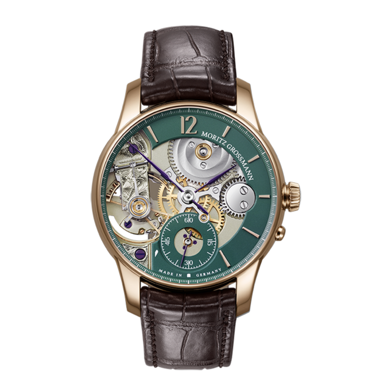 Moritz Grossmann Backpage Green in Rose Gold