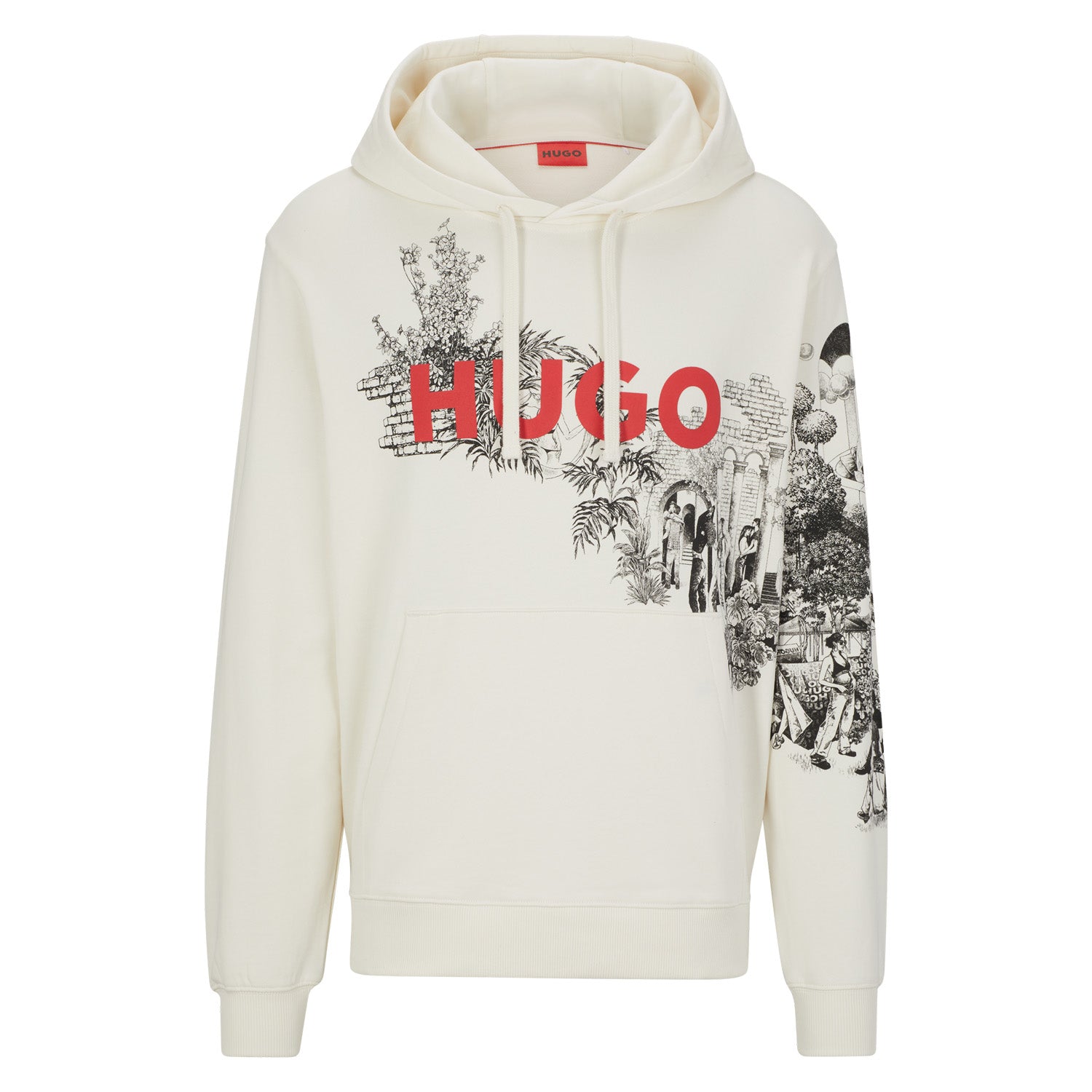 Cotton-terry hoodie with logo and artwork