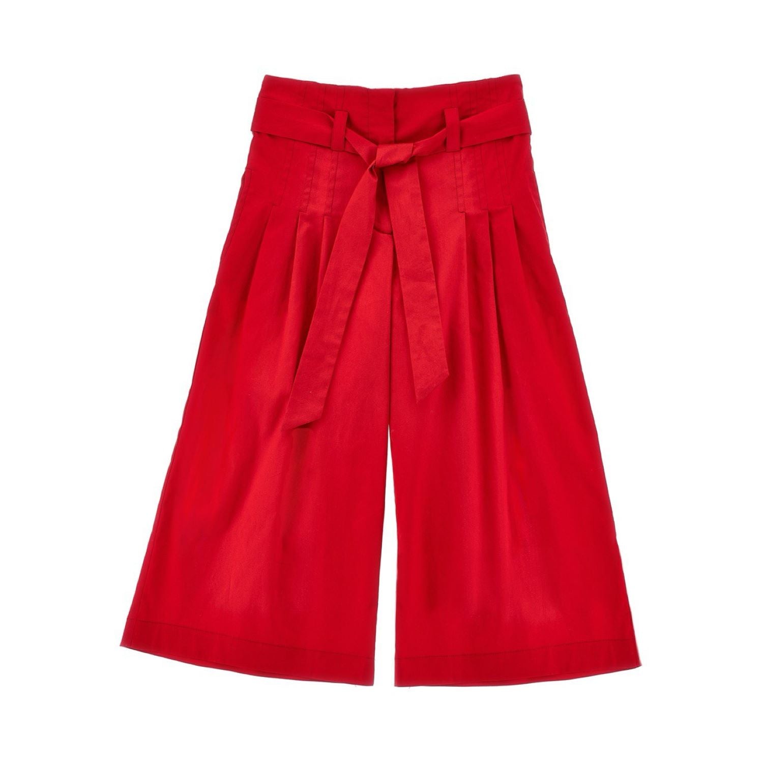 Cropped poplin trousers