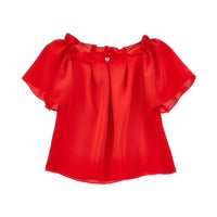 Cropped line satin top