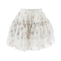 Botanical Print Tulle Skirt