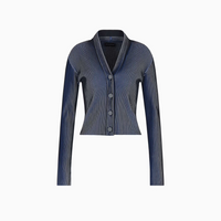 Plated-effect KFB Fabric Cardigan