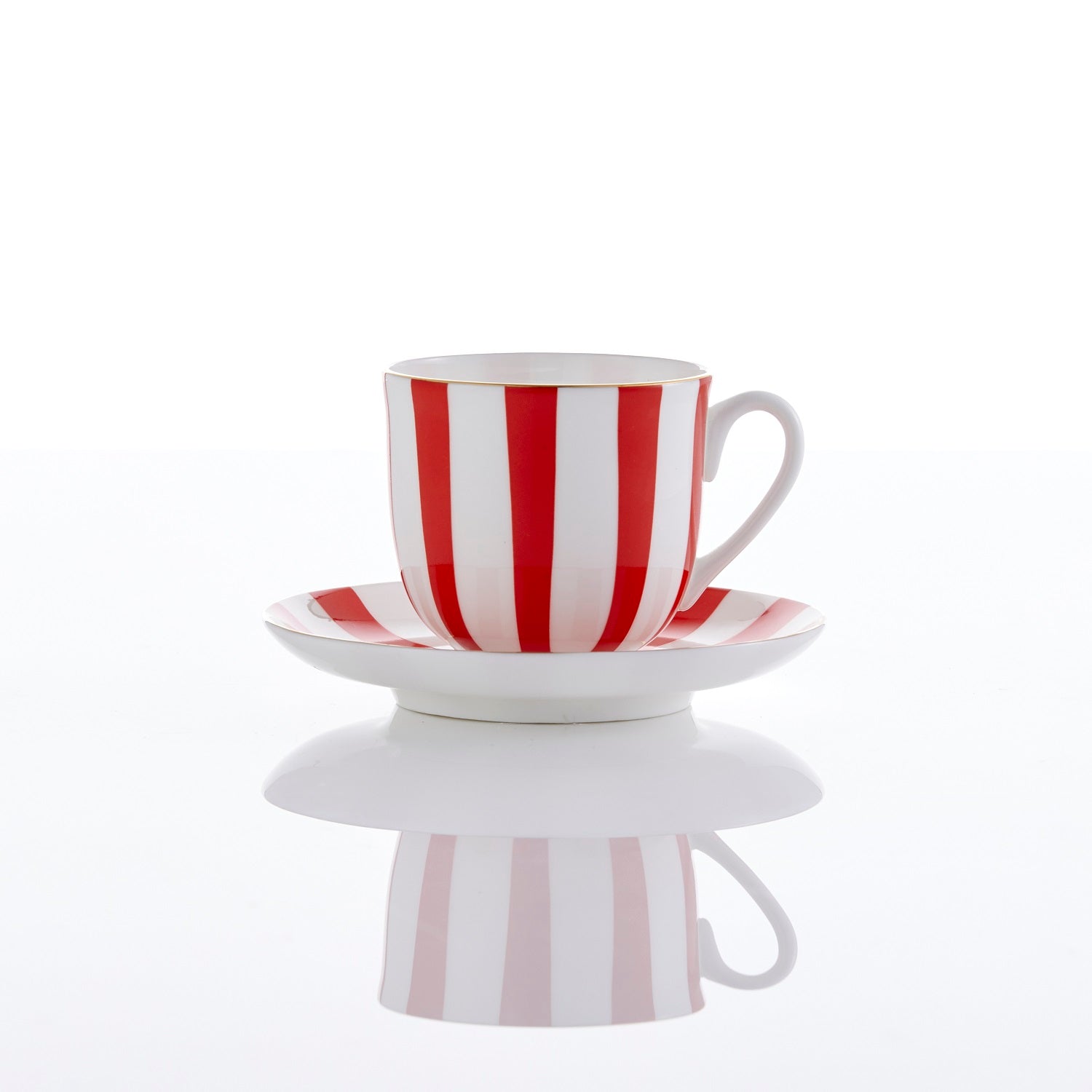 Tea for Two Teacup and Saucer in Red