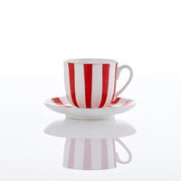Tea for Two Teacup and Saucer in Red