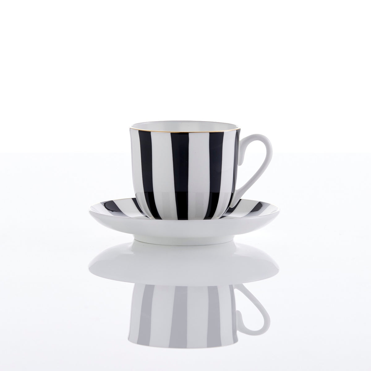 Tea for Two Teacup and Saucer in Black