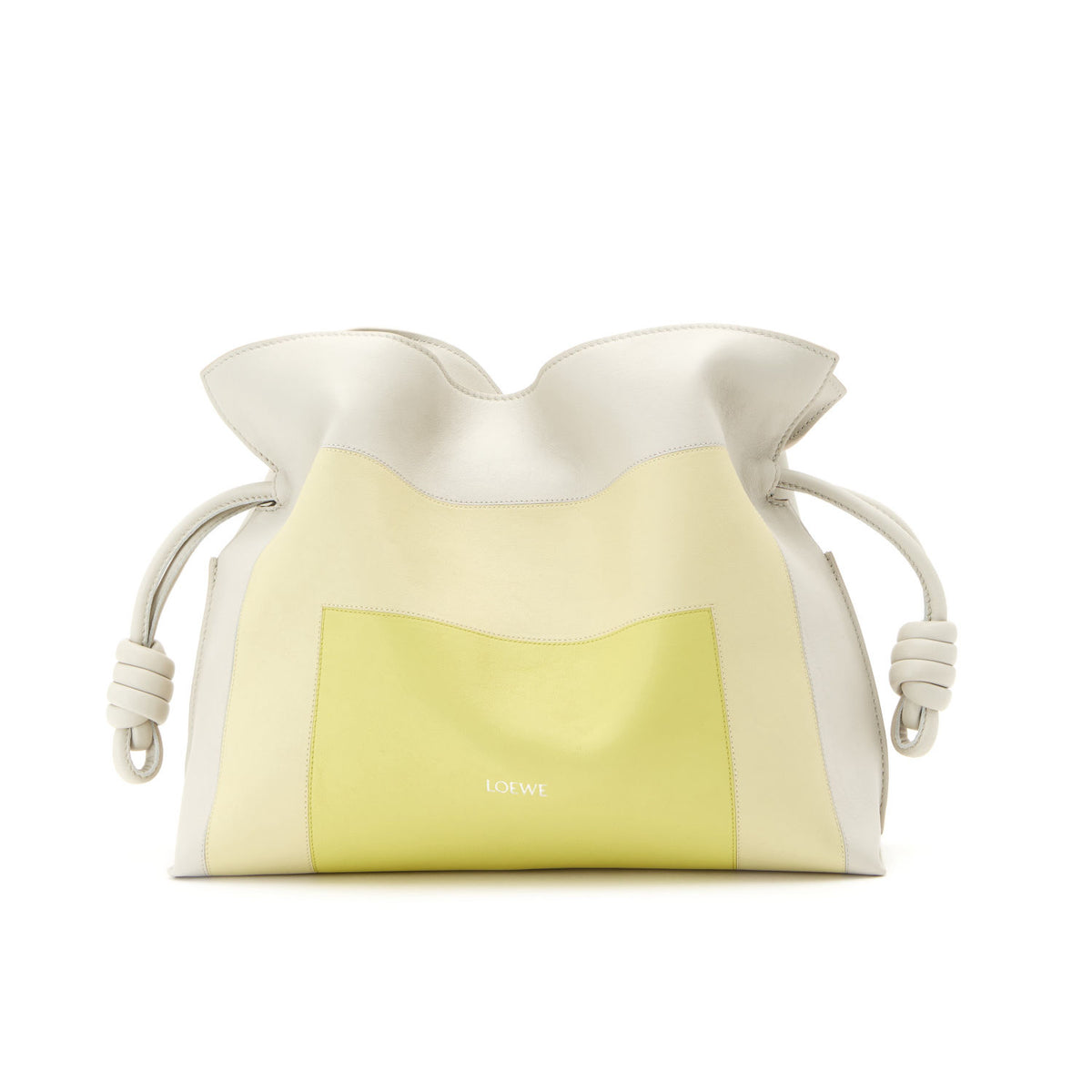 Flamenco Clutch Square in Pale Grey/ Lime Citrine