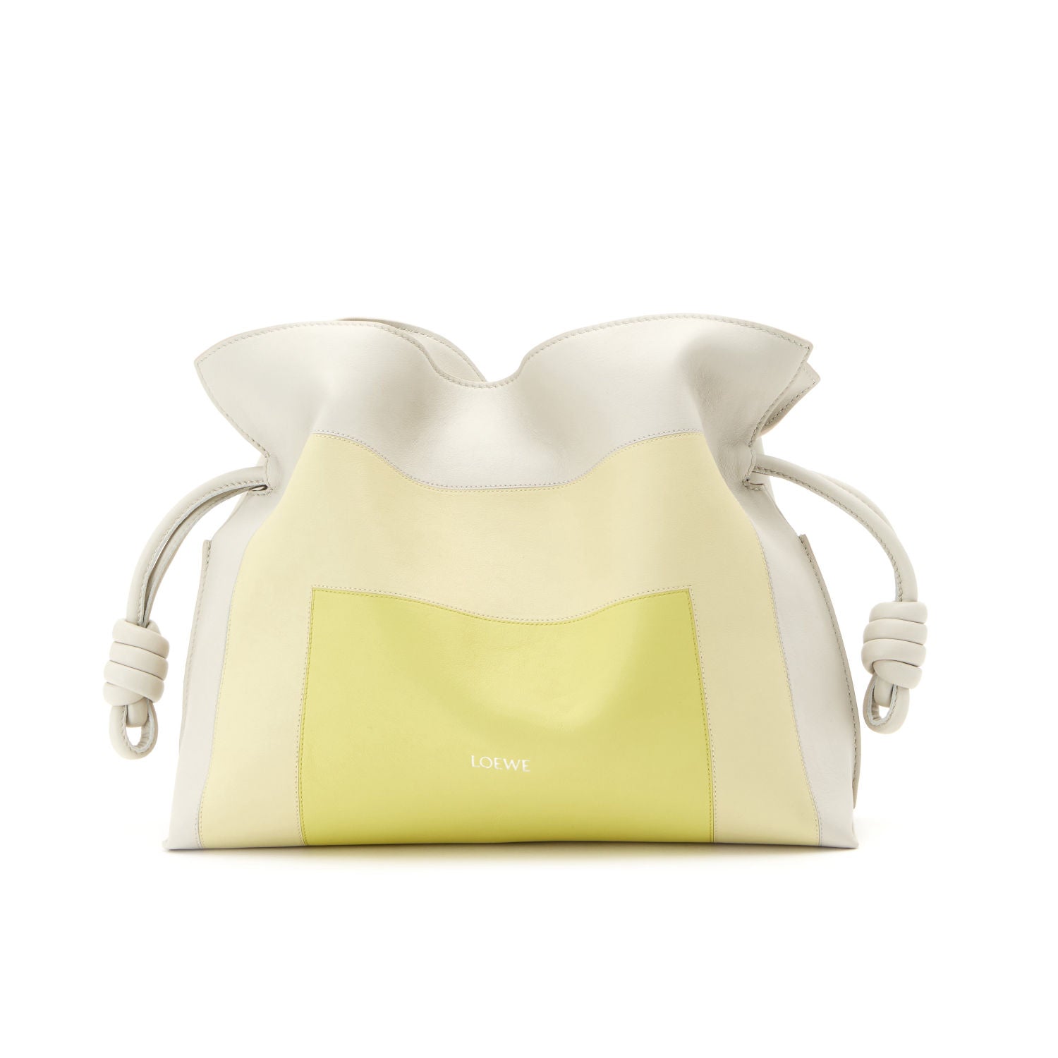 Flamenco Clutch Square in Pale Grey/ Lime Citrine