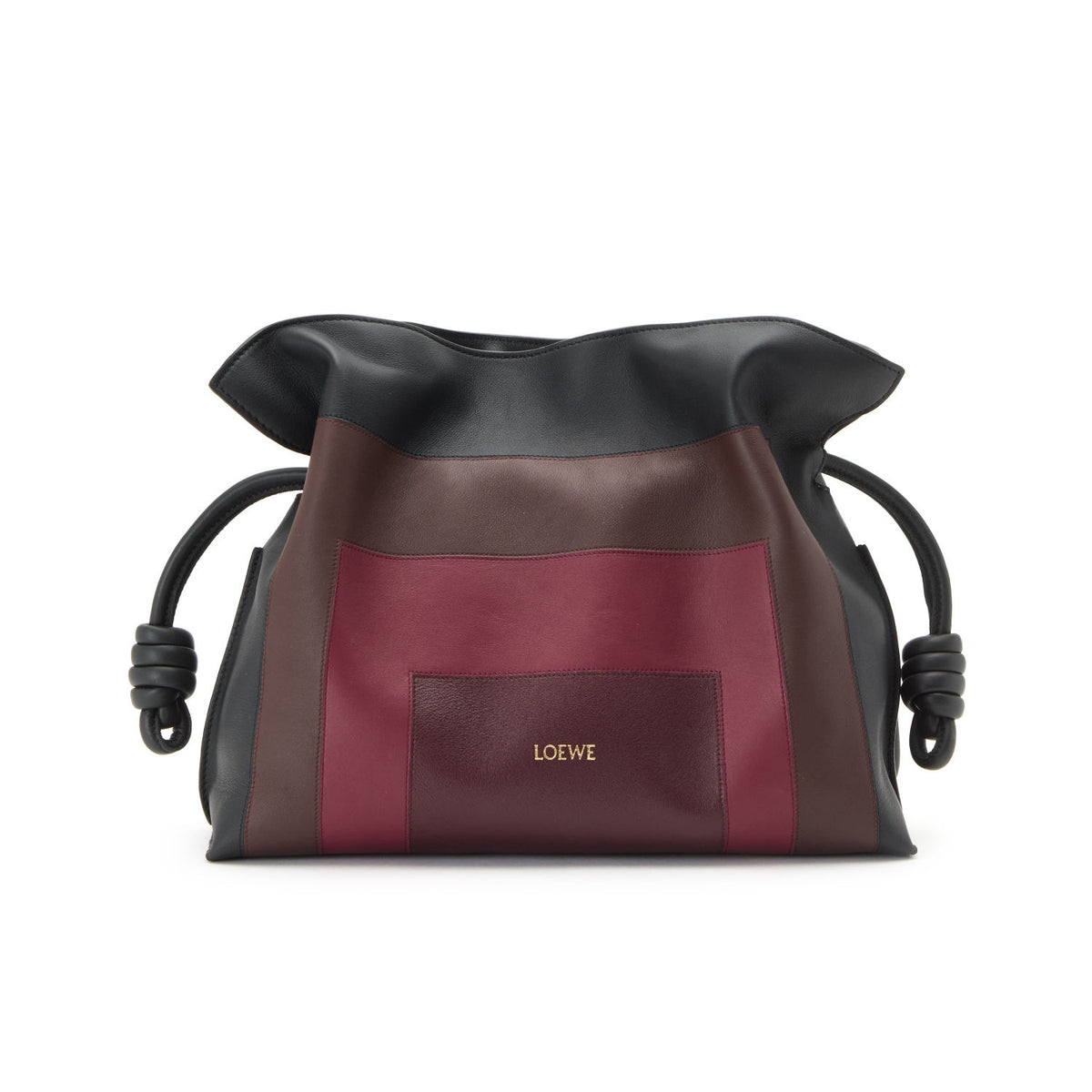 Flamenco Clutch Square in Black/Burgundy