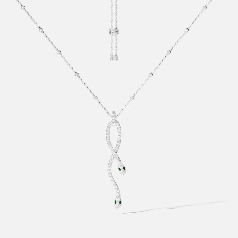 Pavé Kaa Adjustable Necklace