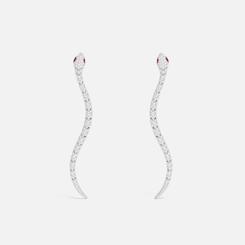 Pavé Kaa Drop Earrings