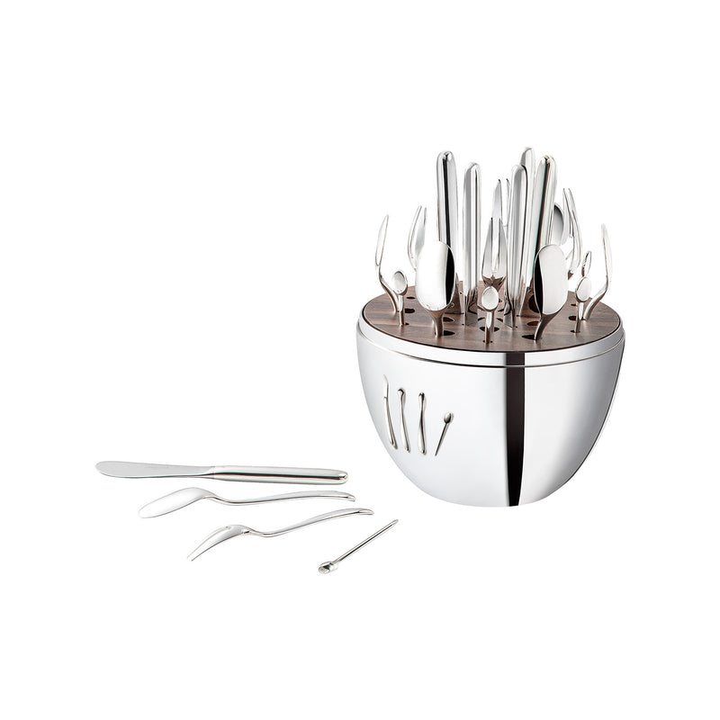MOOD Party 24-Piece Silver-Plated Flatware Set with Chest