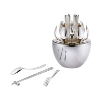 MOOD Asia 24-Piece Silver-Plated Flatware Set with Chest
