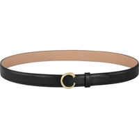 Belt, Panthère de Cartier, Size S (75cm), Black Cowhide, Golden-Finish Buckle