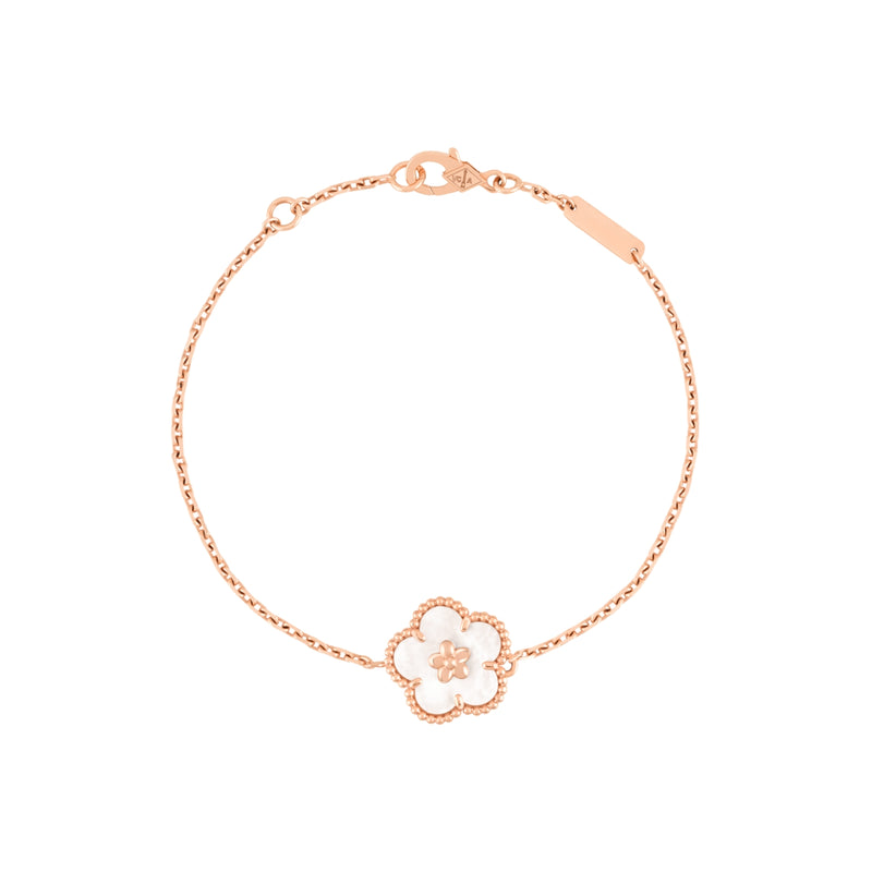 Bracelet, Lucky Spring, Plum, Pink Gold, White mother of Pearl