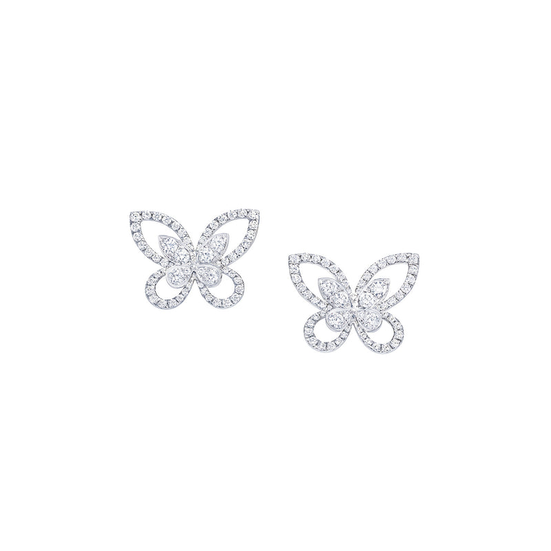 Butterfly Silhouette Diamond Stud Earrings