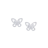 Butterfly Silhouette Diamond Stud Earrings