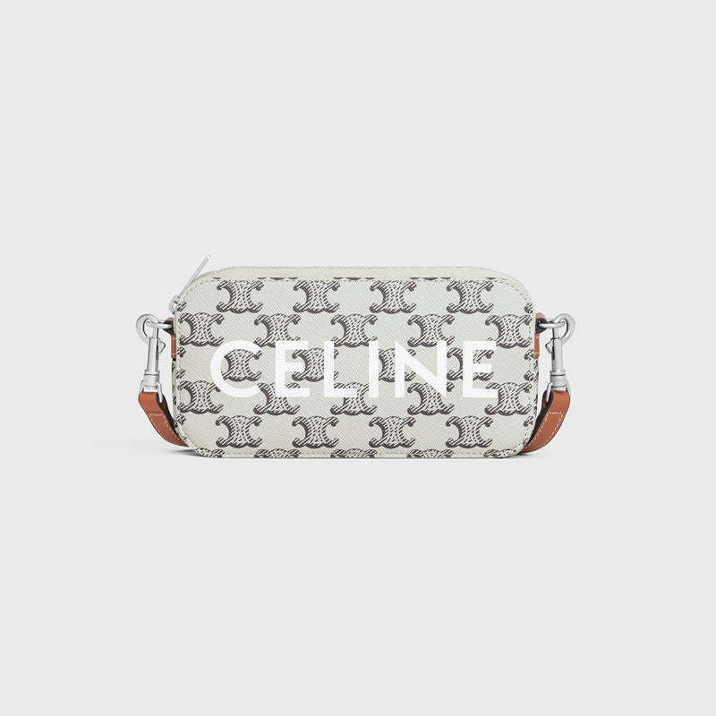 ASYMETRIC CLUTCH in SHINY CALFSKIN WITH CELINE PRINT