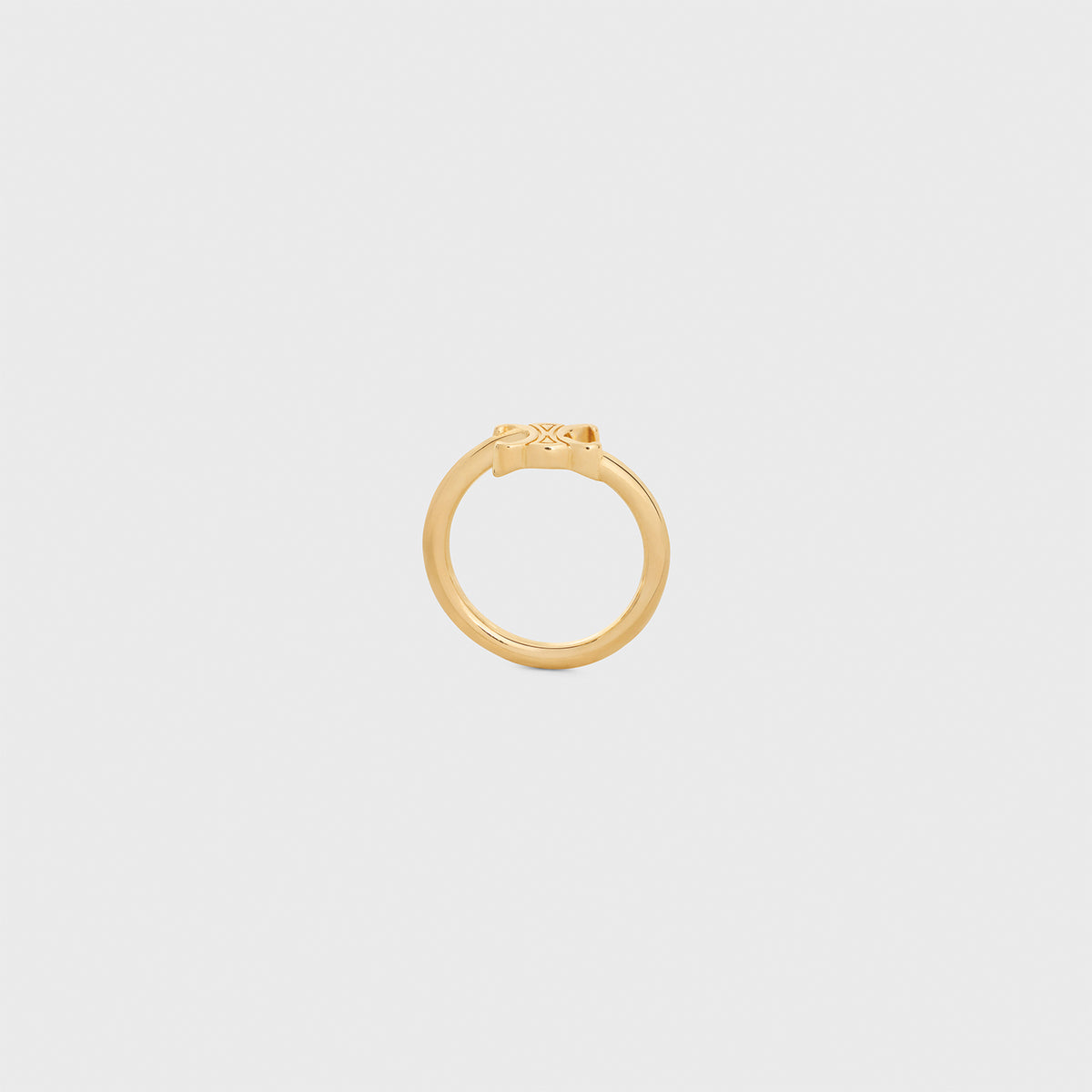 TRIOMPHE ASYMMETRIC RING IN BRASS WITH GOLD FINISH