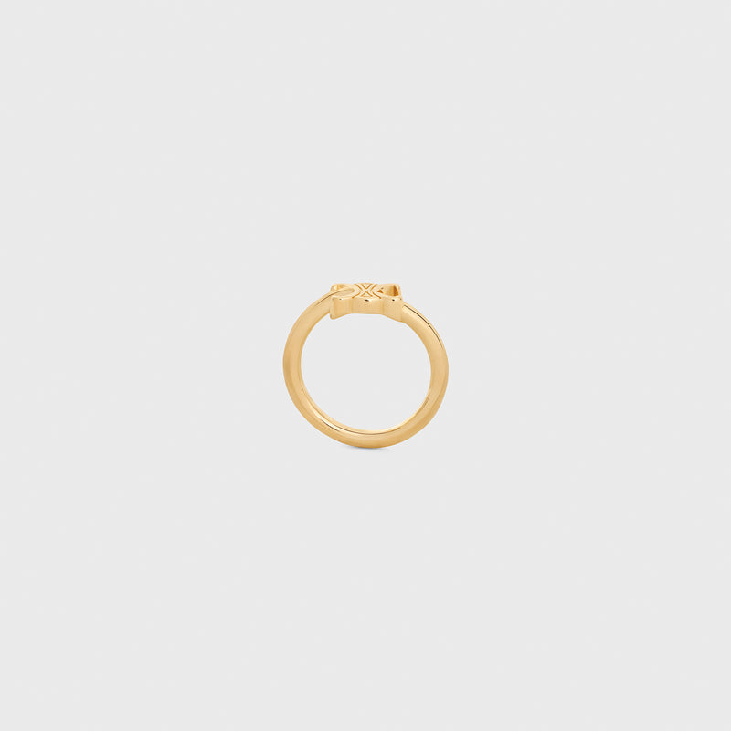 TRIOMPHE ASYMMETRIC RING IN BRASS WITH GOLD FINISH